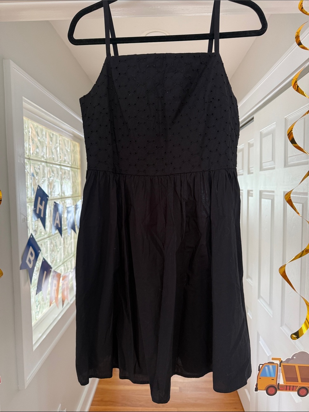 NWT GAP Black Mini Dress with Eyelet Bodice